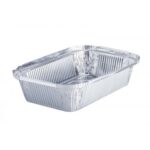 Embalagem Aluminio Retangular 980ml c/ tampa 100un